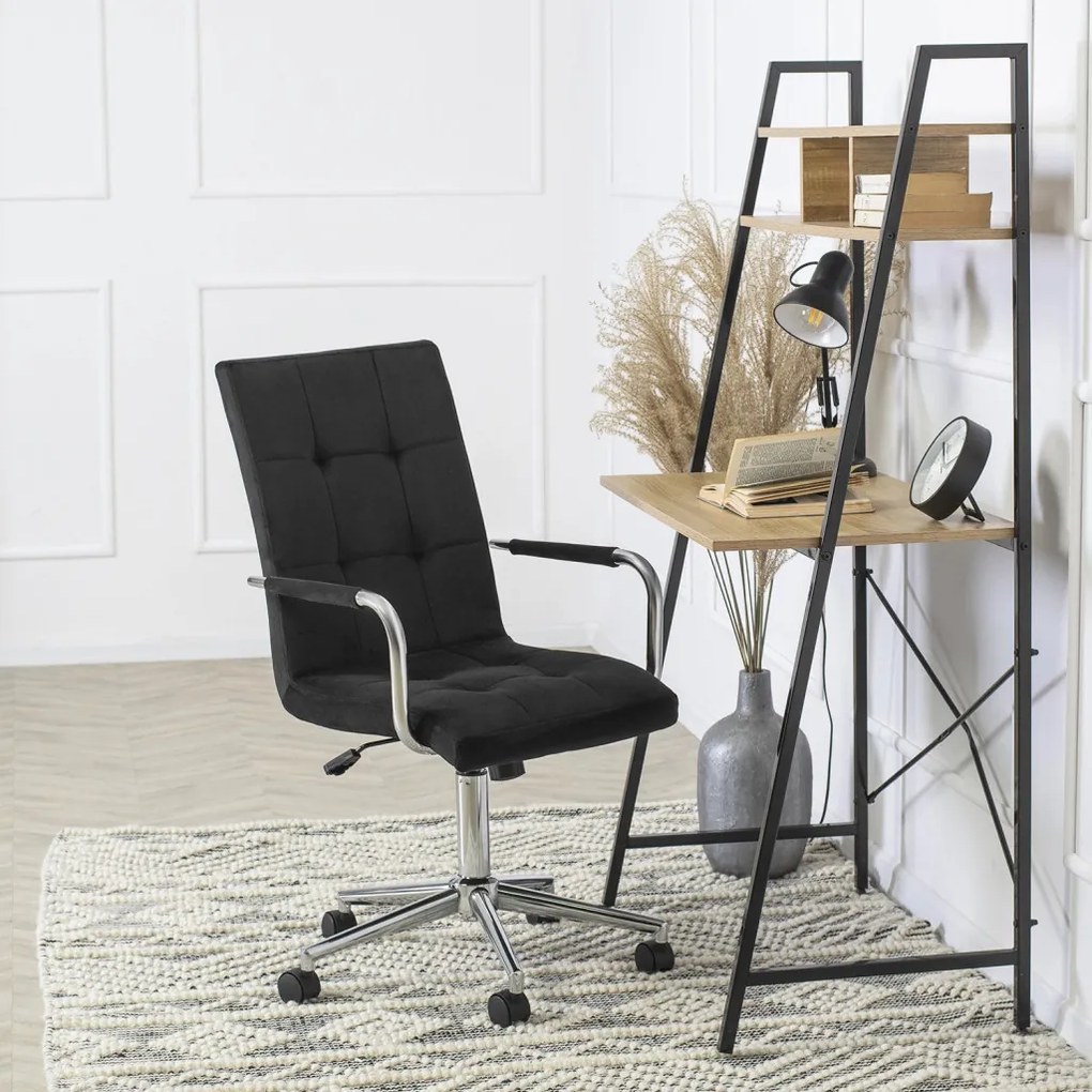 Irodai Forgószék Fekete Bársony Kárpittal. BOSTON