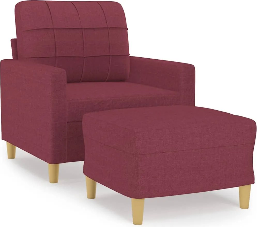 vidaXL bordó szövet kanapéfotel lábtartóval 60 cm