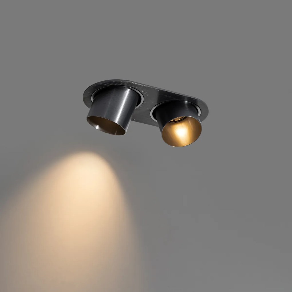 Kerek beépíthető reflektor antracit GU10 50 mm 2-fényes - Installa