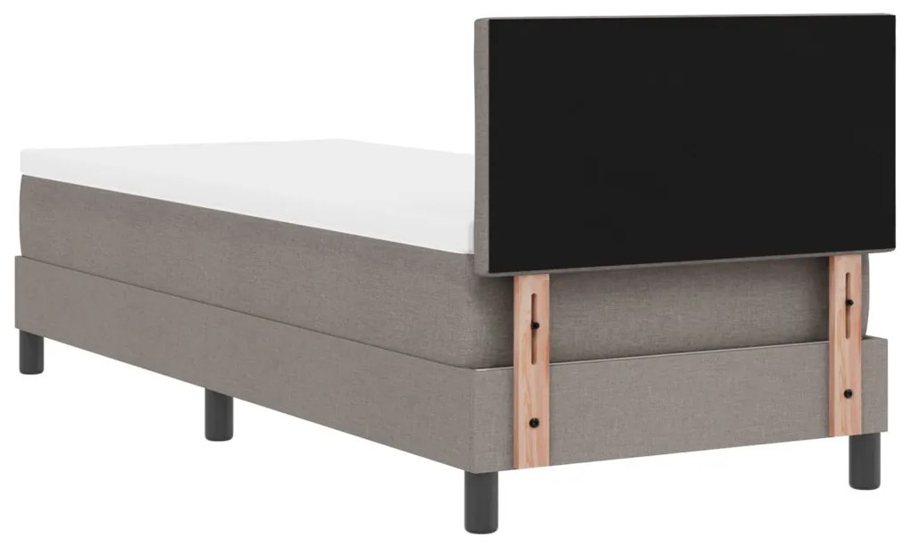 Box Spring Ágy Matraccal és LED Taupe 80x200 cm Szövet