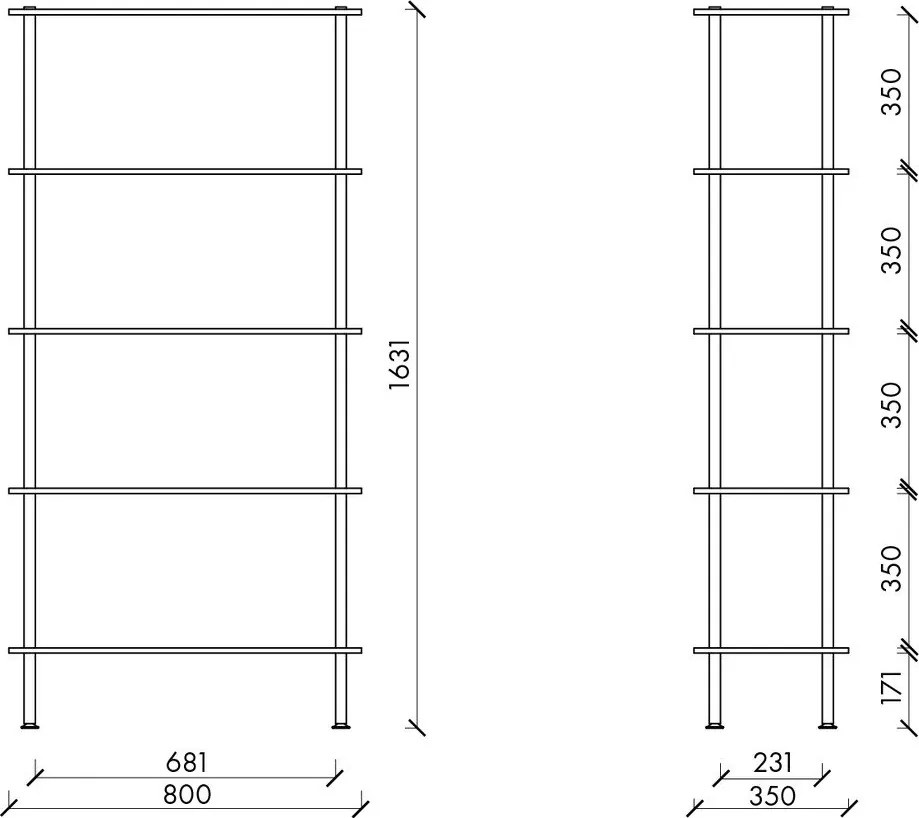 Kék polcos állvány tölgyfa dekorral 80x163x35 cm Teidi – noo.ma