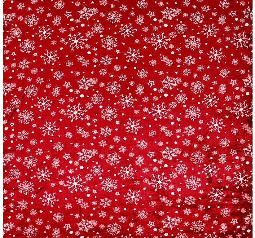 Piros karácsonyi mikroplüss pléd SNOWFALL Méret: 200 x 220 cm
