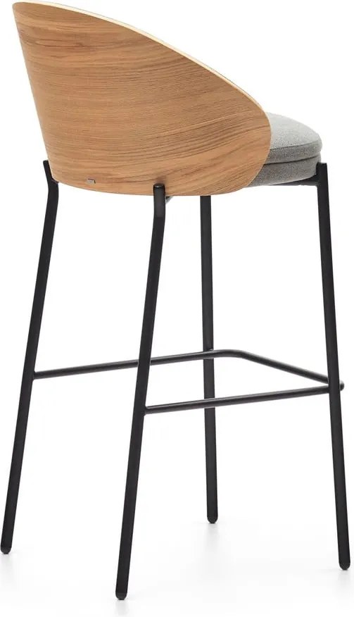 Szürke-natúr színű bárszék (ülésmagasság 77 cm) Eamy – Kave Home