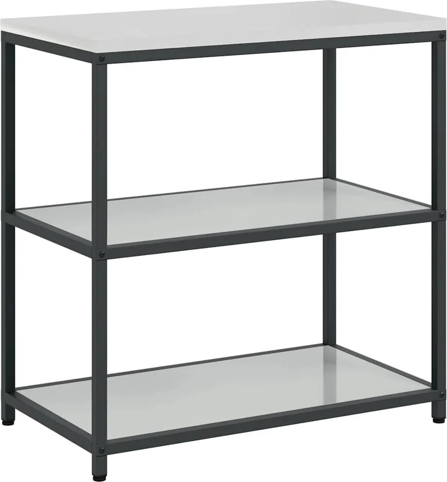 vidaXL Konyhai Tárolás polcokkal tárolóval Ezüst 60 x 50 x 92 cm Acél