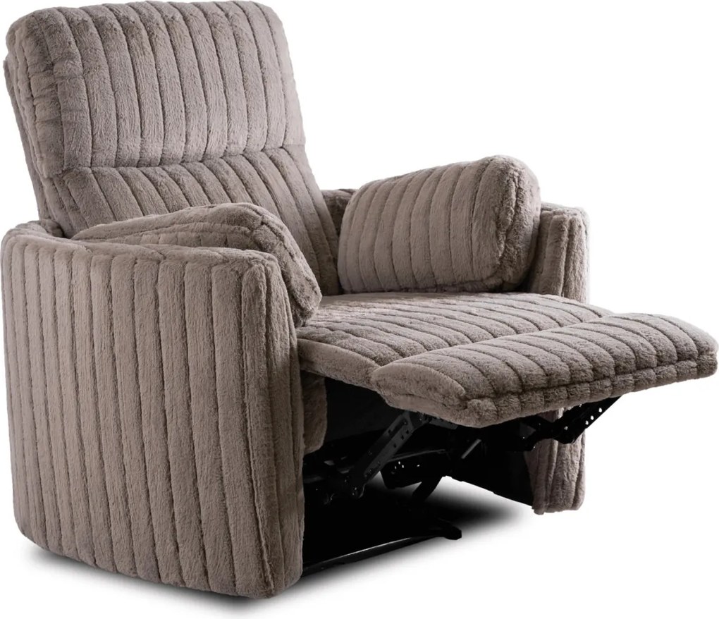 Dönthető fotel szürke plüss szövet, RAUL