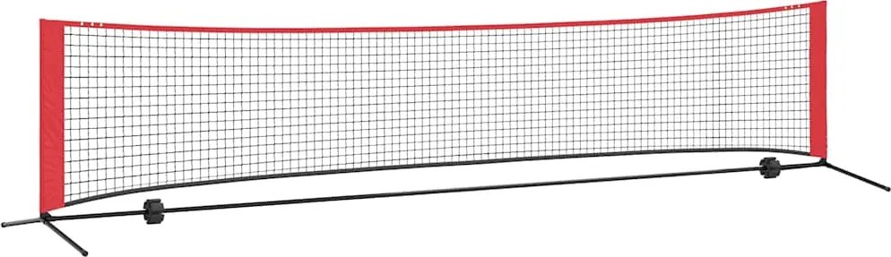 vidaXL Tenisz háló Fekete és piros 396 x 92 x 87 cm Poliészter