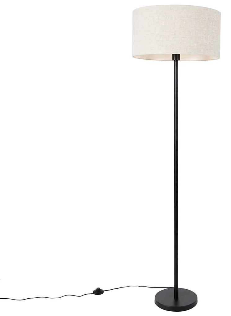 Állólámpa fekete világos szürke árnyékolóval 50 cm - Simplo