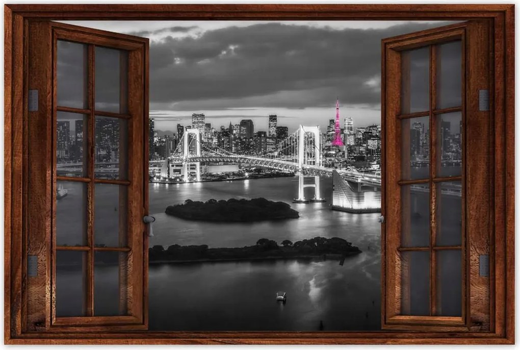 Poszterek 60x40 Rózsaszín Eiffel-torony híd