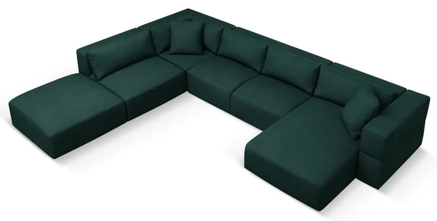 Zöld sarokkanapé (bal oldali-"U" alakú) Esther – Milo Casa