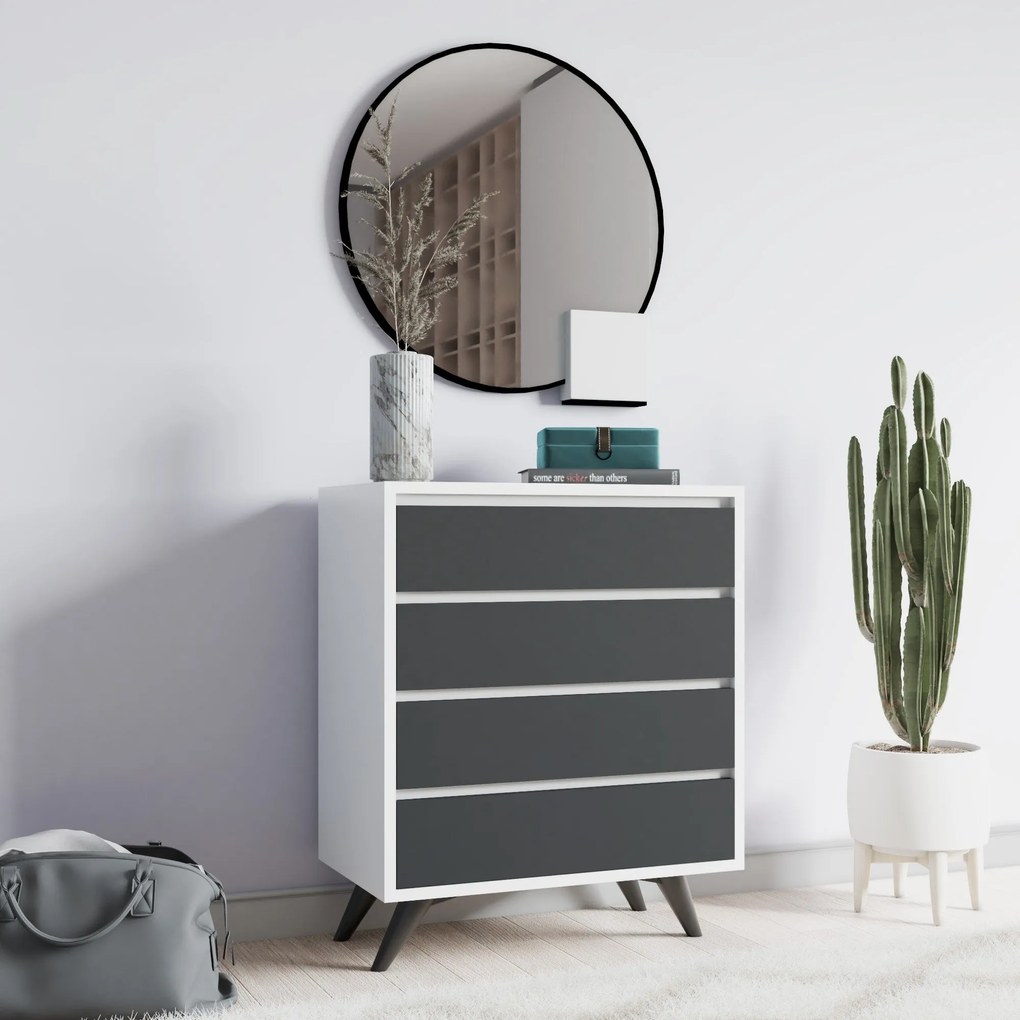 Komód Suvera - White, Anthracite
