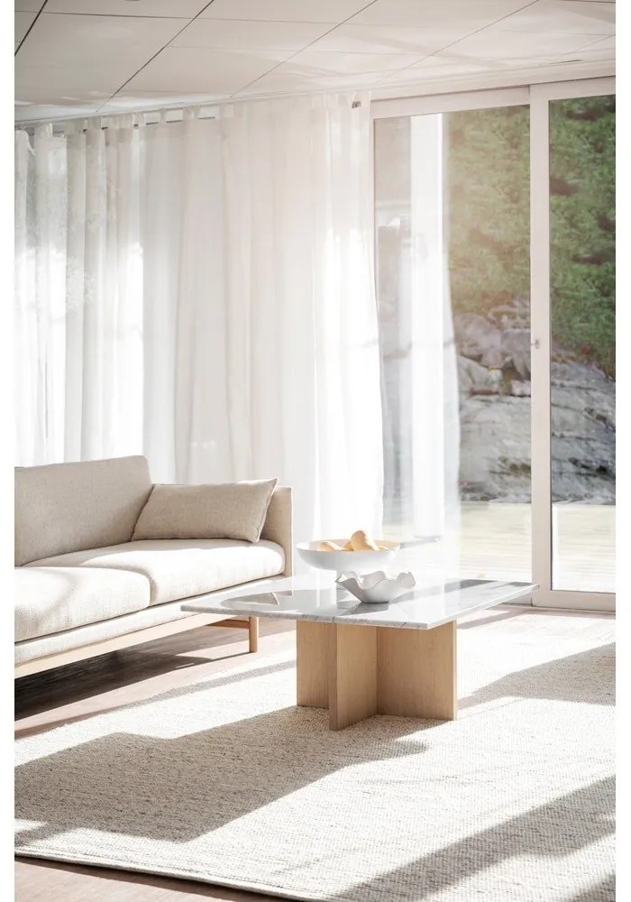 Fehér-barna márvány dohányzóasztal 90x90 cm Brooksville - Rowico