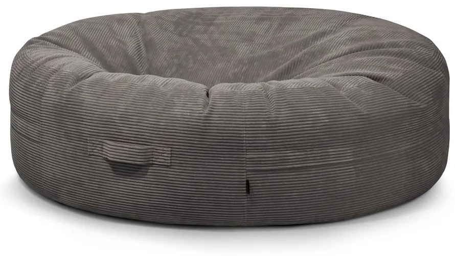 Sötétszürke kordbársony babzsákfotel Roll 190 – SLOWDOWN