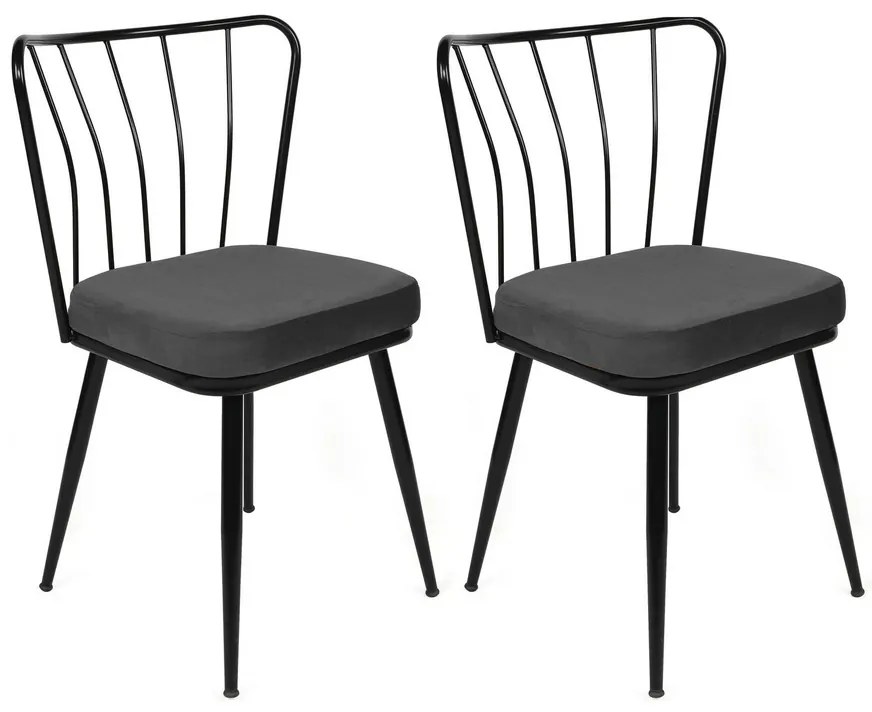 Yildiz Anthracite and Black étkezőszék szett, 2 db, 2 db