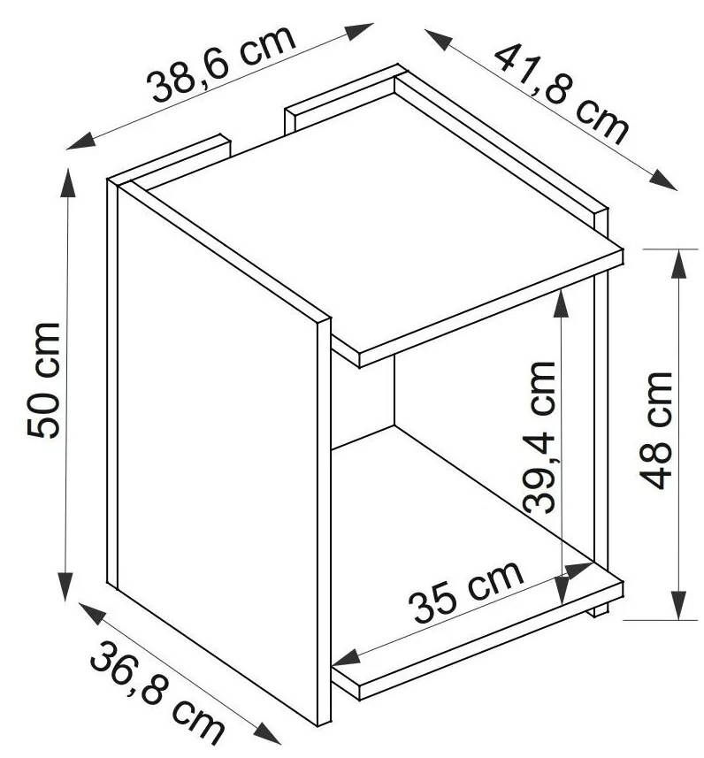 Kézi asztal Tilata (zafír tölgy + antracit) . 1094748