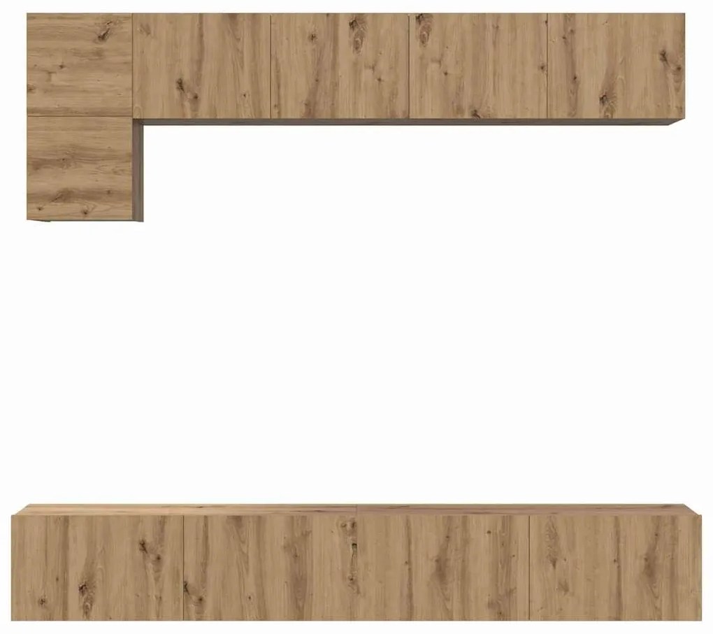 TV szekrény garnitúra 5 pcs kézműves tölgy 100 x 30 x 30 cm