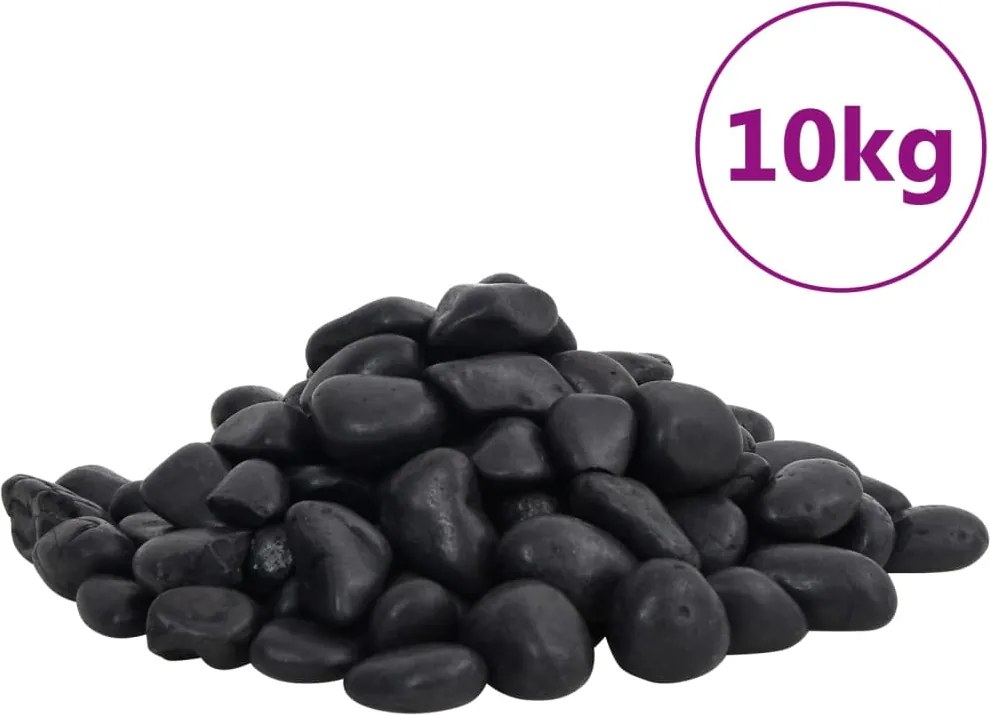 vidaXL 10 kg fekete csiszolt kavics 2-5 cm