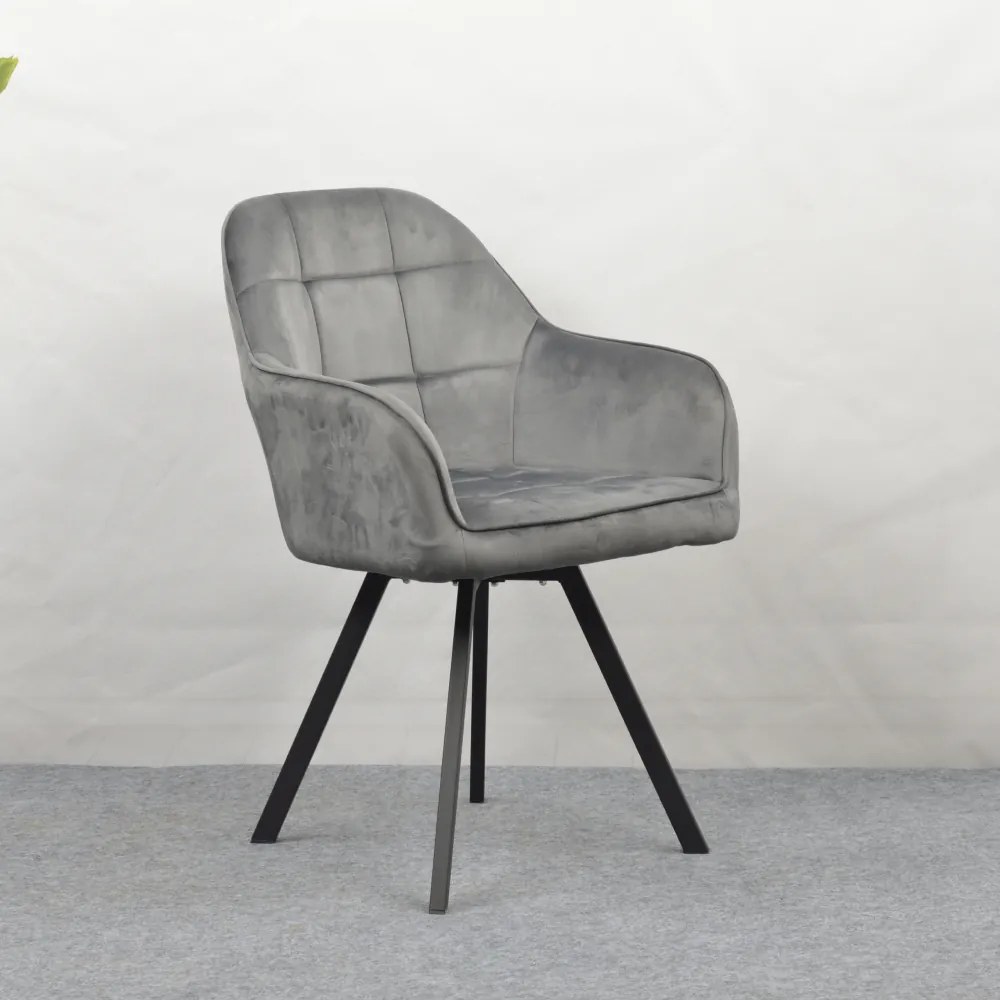 Forgó étkezőszék, sötétszürke Velvet szövet, SAMANTA