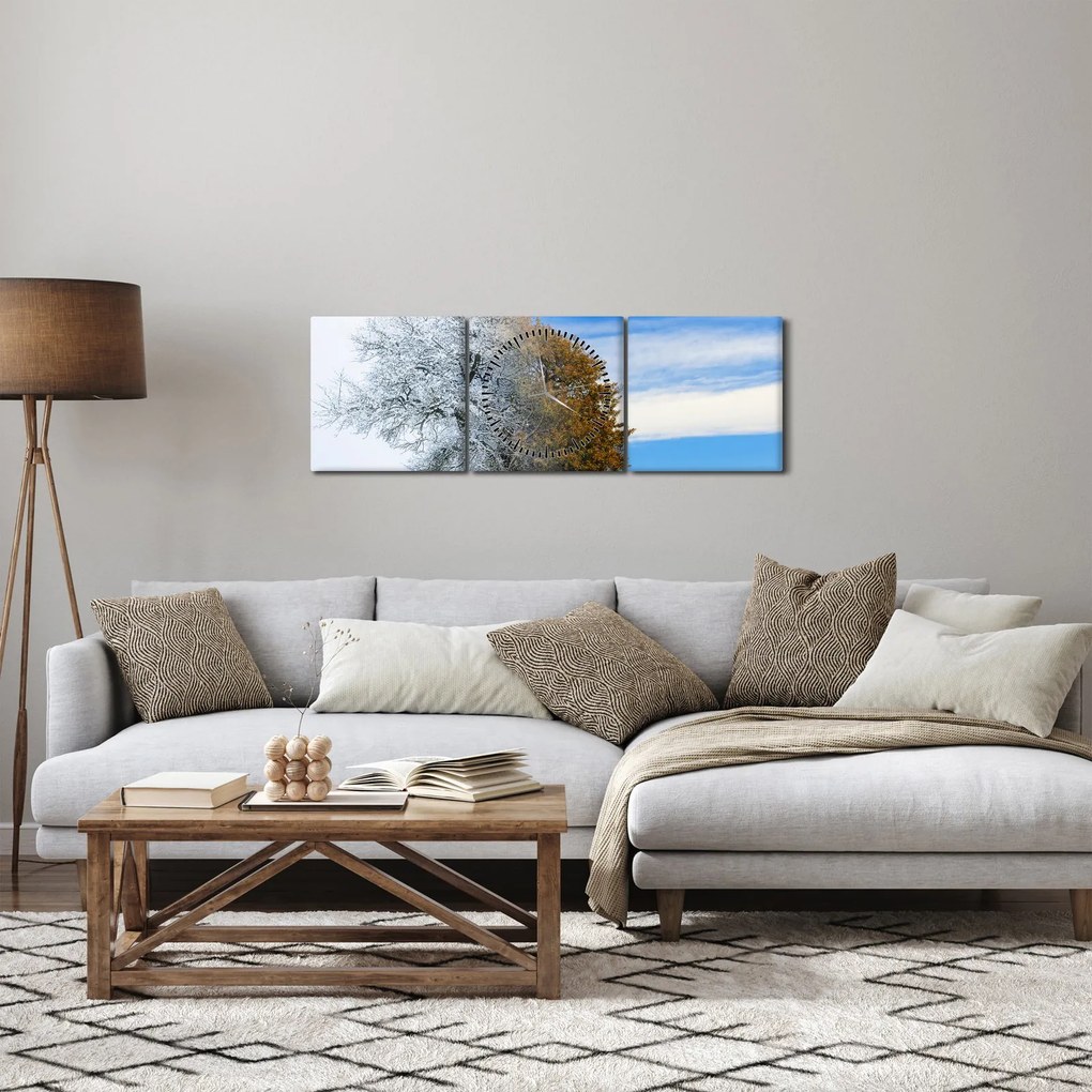 Kép - Évszakváltás (órával) (90x30 cm)