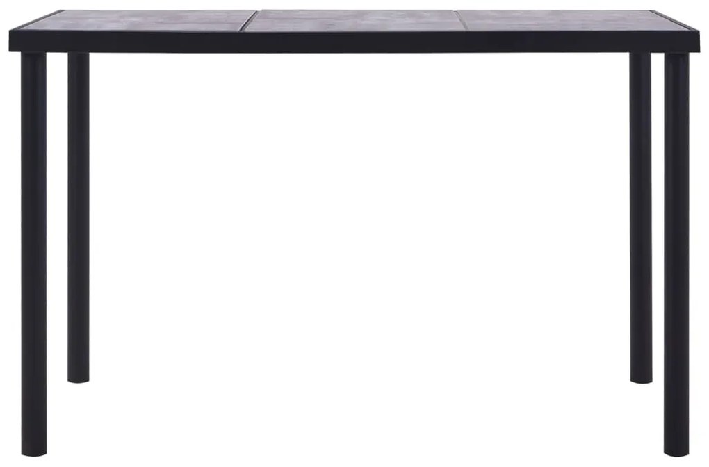 Fekete és betonszürke MDF étkezőasztal 160 x 80 x 75 cm
