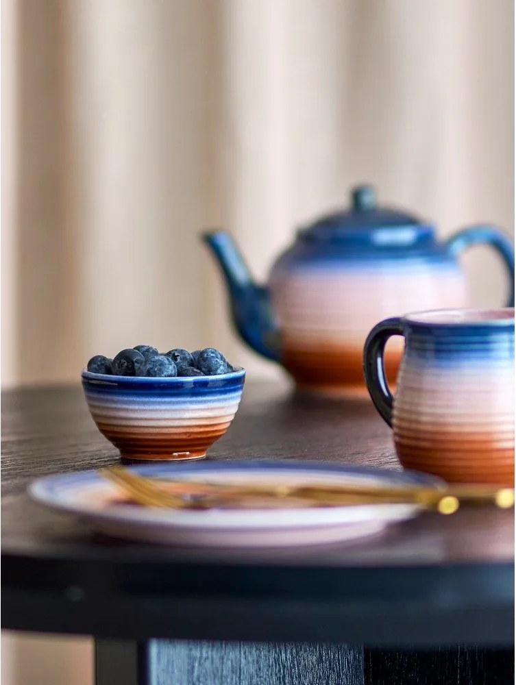 Kék-narancssárga kerámia tálka szett 4 db-os 110 ml Tatum – Bloomingville