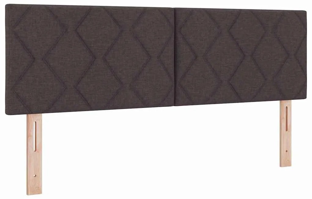 Boxrugós ágy matracmal Sötétbarna és fehér 160 x 200 cm szövet