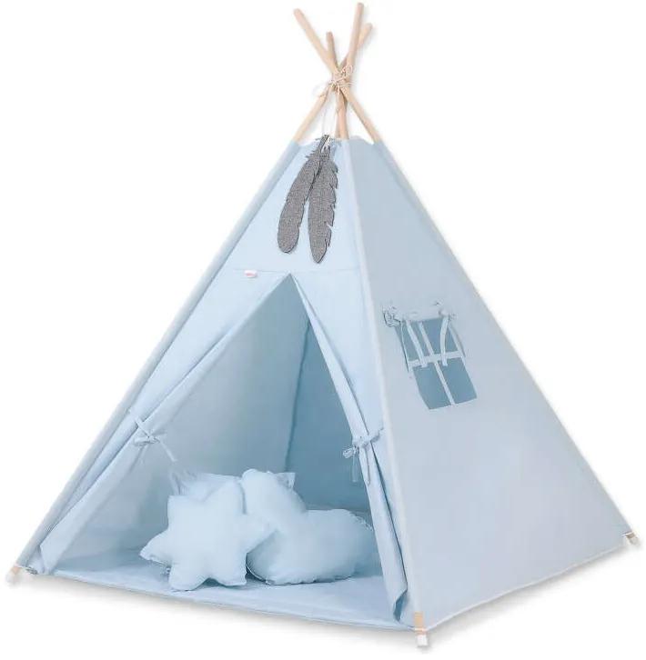 BabyLion Textil sátor játszószőnyeggel és párnákkal - Kék