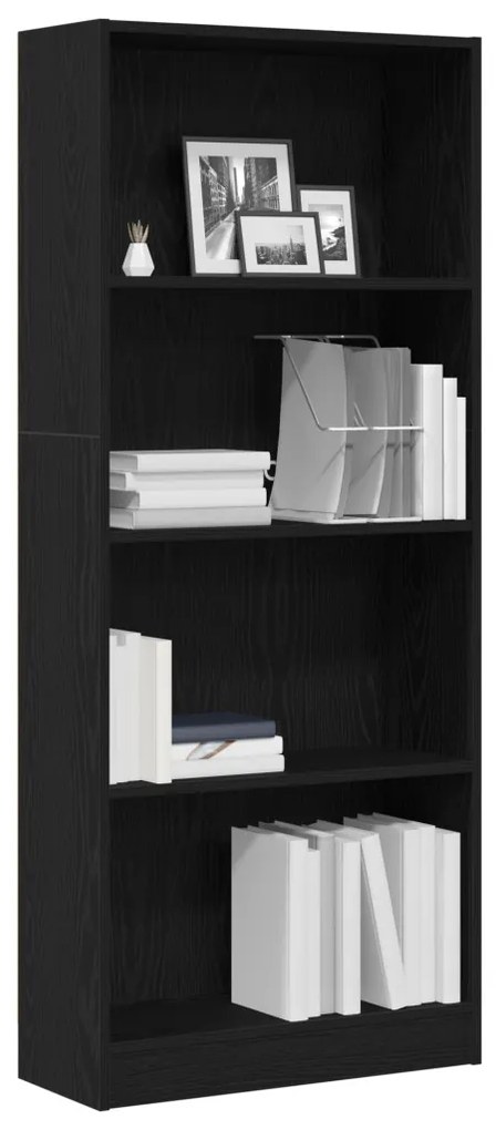 Fekete tölgy könyvespolc - 60 x 24 x 143 cm - Mérnök Fából