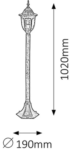 Rabalux 8375 - Kültéri lámpa MILANO 1xE27/60W/230V IP43