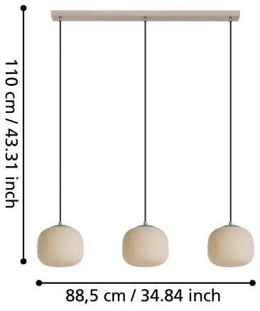 Eglo 900894 - Csillár zsinóron COMINIO 3xE27/40W/230V