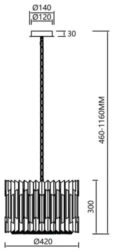 Kristály csillár láncon RITZ 7xE14/40W/230V króm