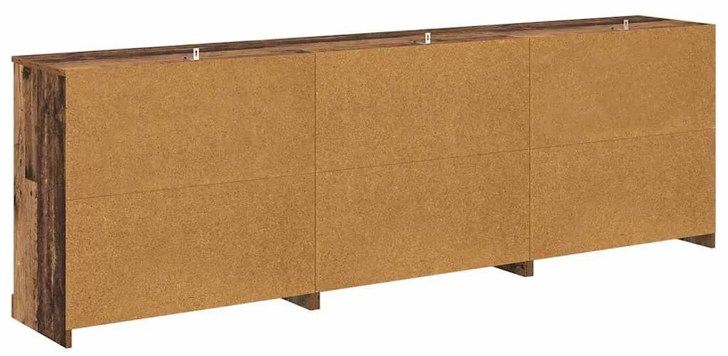 Oldalszekrények 3 pcs Fekete tölgy 210 x 35,5 x 67,5 cm Faanyag