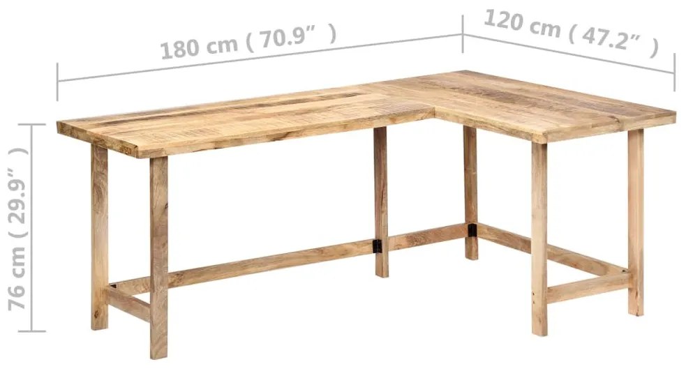 tömör mangófa íróasztal 180 x 120 x 76 cm