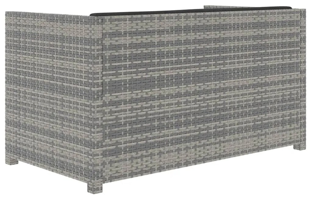 5 részes szürke polyrattan kerti ülőgarnitúra párnákkal