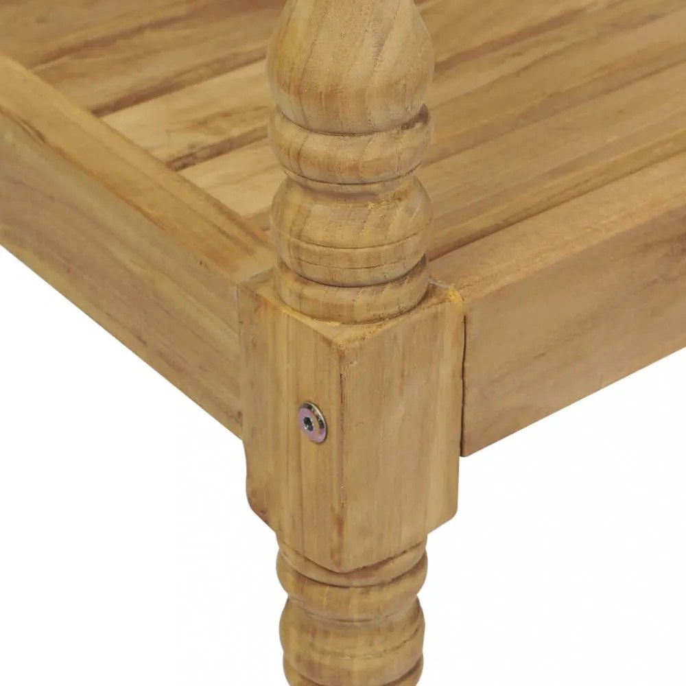 tömör tíkfa Batavia pad szürke kockás párnával 120 cm