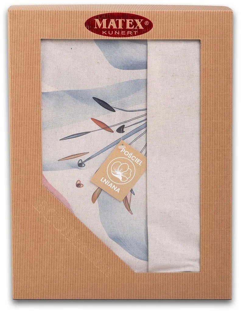 Lilie pamut és len keverékből készült ágyneműhuzat, 160 x 200 cm, 2 db 70 x 80 cm