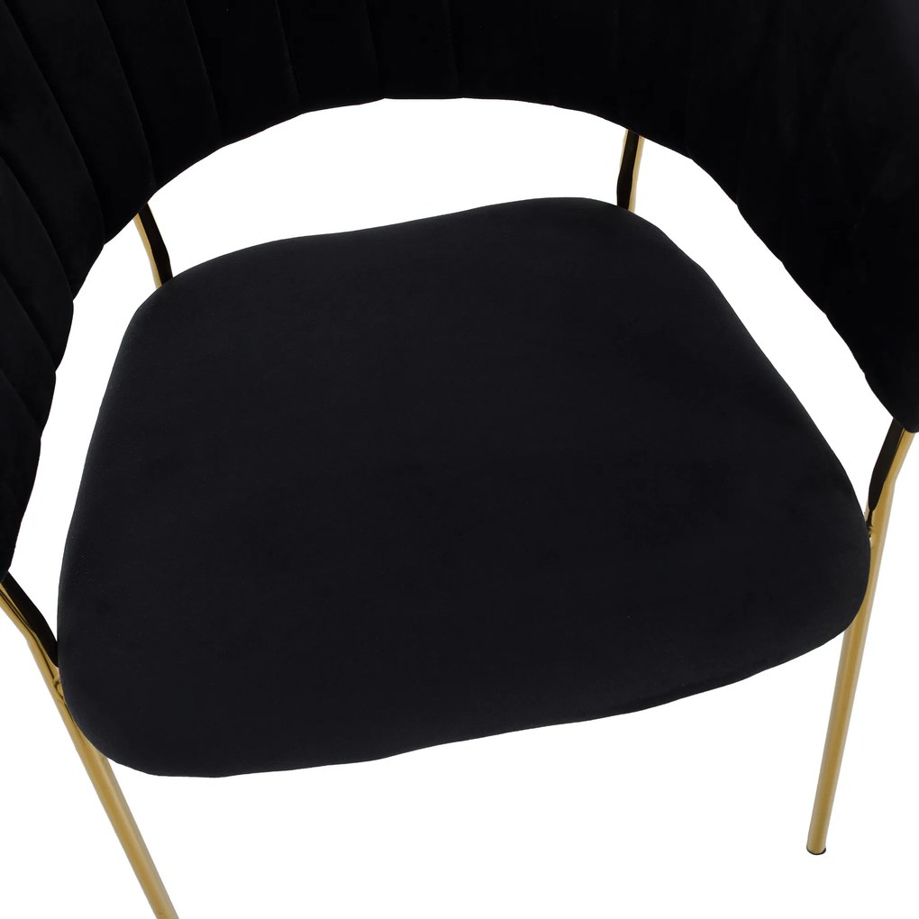 Design étkezőszék, fekete Velvet szövet/gold króm arany, DASMIN TYP 1