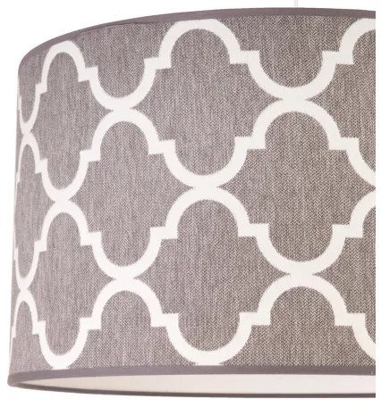 Duolla - Csillár zsinóron MAROKO 1xE27/40W/230V átm. 45 cm szürke/fehér