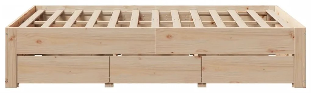 tömör fenyőfa fiókos ágykeret matrac nélkül 120 x 200 cm