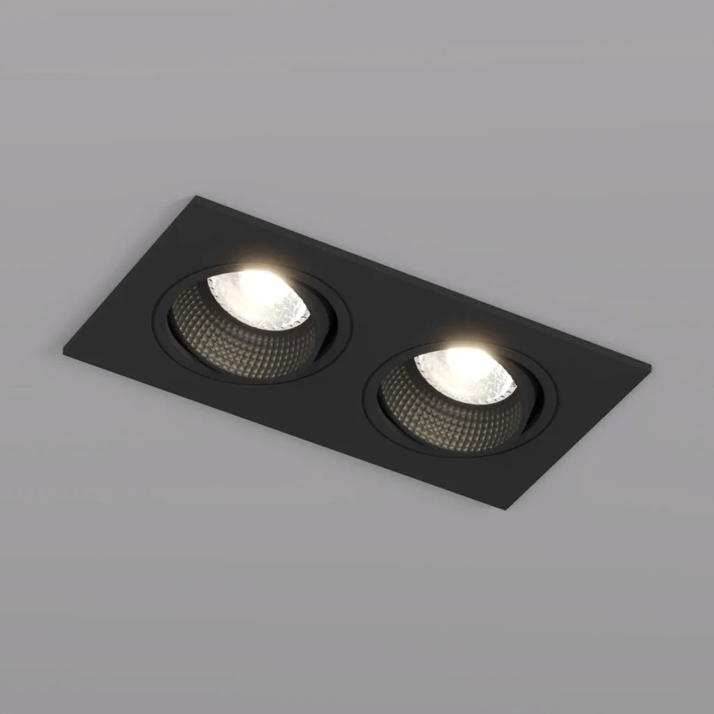 Rodvig series double head recessed ceiling downlight — DK/EU-3072-BK