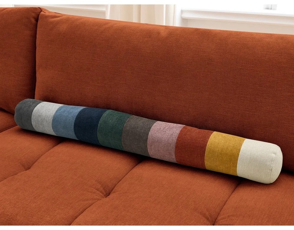 Téglavörös kinyitható-tárolóhelyes sarokkanapé (bal oldali-L alakú) Fuji – Bobochic Paris