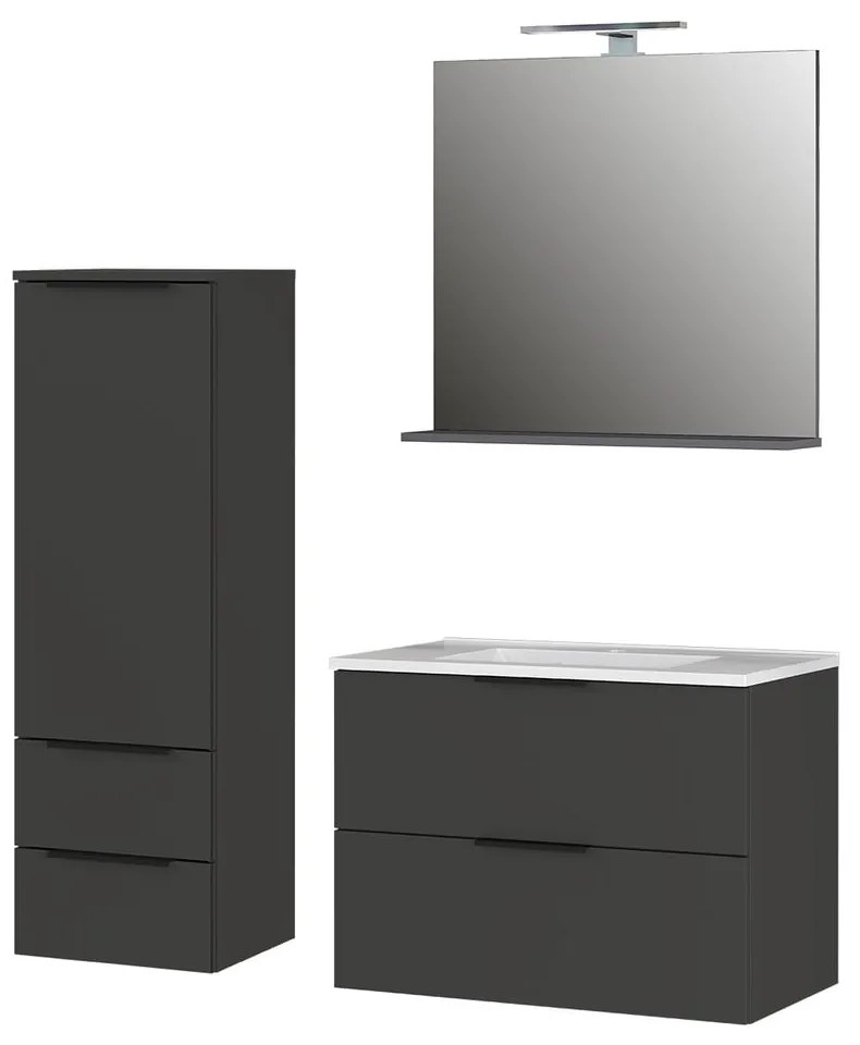 Antracitszürke fürdőszobai bútor szett Crandon – Germania