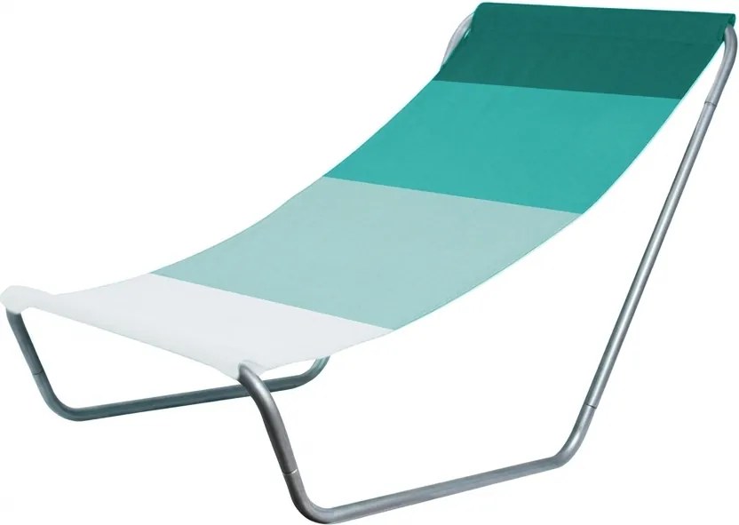 Összecsukható tengerparti napozóágy SAND, zöld csíkos