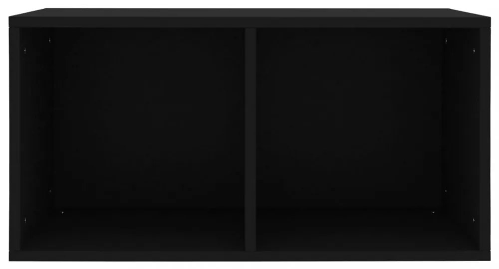 fekete szerelt fa lemeztároló doboz 71 x 34 x 36 cm