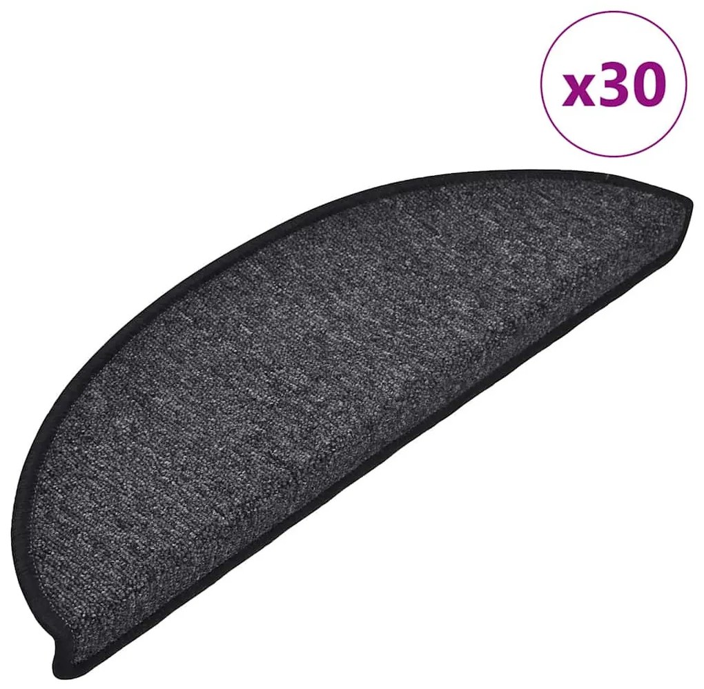 30 db antracitszürke lépcsőszőnyeg 56 x 17 x 3 cm