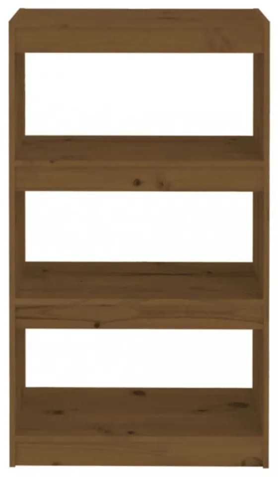 mézbarna fenyőfa könyvszekrény/térelválasztó 60 x 30 x 103,5 cm
