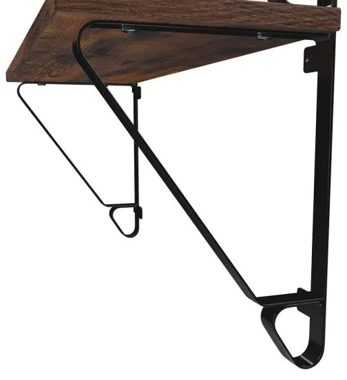 SHELFY 2 darabos fali polcszett, barna/fekete