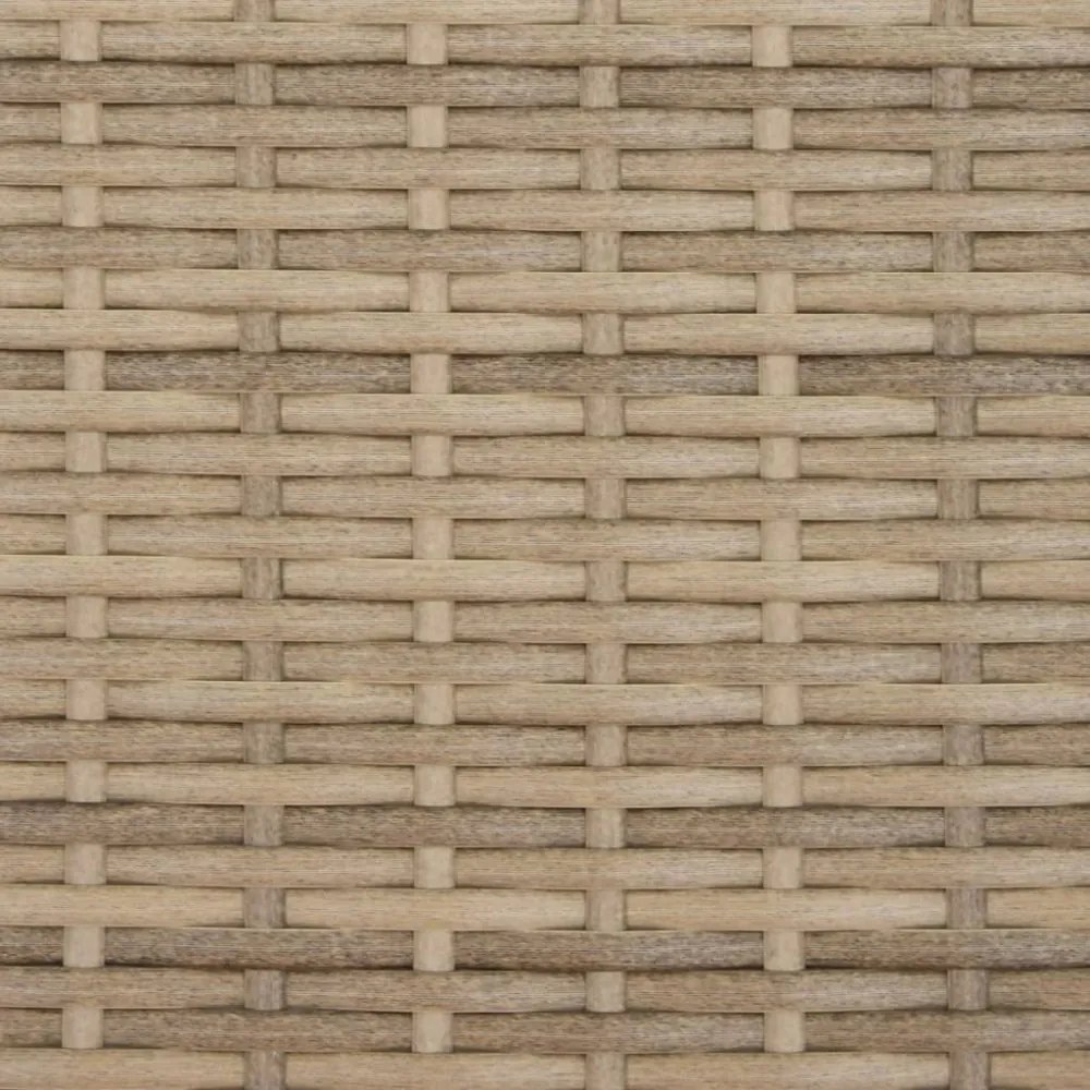 bézs polyrattan napozóágy párnával