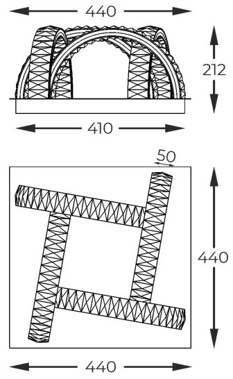 Zuma Line MX3274-4-3BCT - TULA LED mennyezeti lámpa 23,5W, fekete