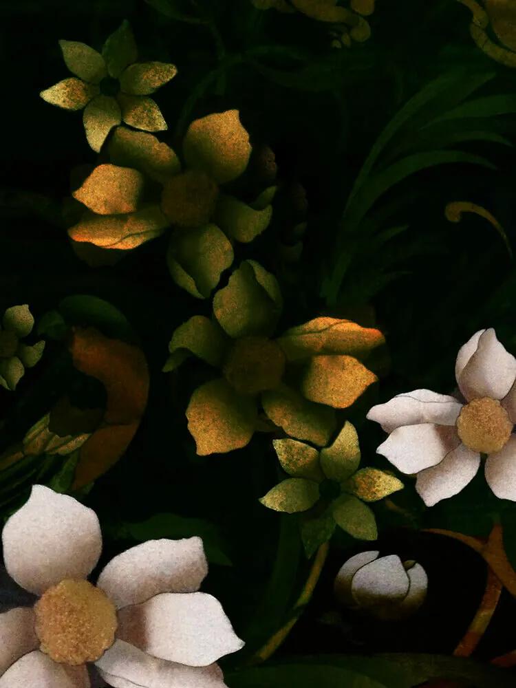 Baroque Bouquet metal print kép, 90x120cm