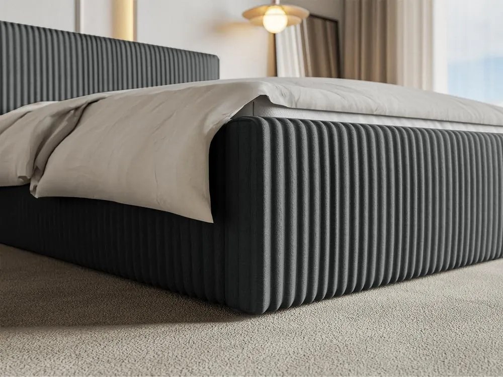 Franciaágy 180 cm Tulia 180  (szürke + fekete) . Akció -19%. 1100269